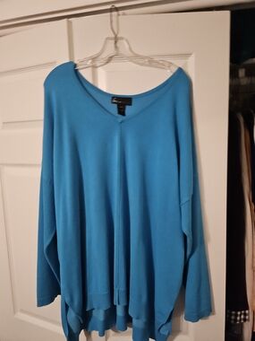 Lane Bryant Blue V-Neck Sweater